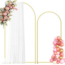 Metal Arch Backdrop Stand, 7.2FT 6FT Wedding Arch Frame, Gold Wedding Arch Ba...