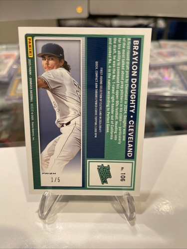 Braylon Doughty 2025 Donruss Rated Prospect Green Prizm # 1/5 🔥 Guardians - Picture 4 of 4