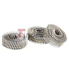 3600Pcs 1-1/2” ×.09” Ring Shank Stainless Steel Siding Nails 15 Degree Wire Coil