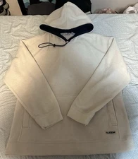 VTG Anchor Blue Y2K Polar Fleece Hoodie Oversized Big Relaxed Street Gorpcore L