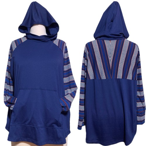 LuLaRoe Amber Hoodie 3XL 3X Navy and Striped Neu ohne Etikett - Bild 3 von 6