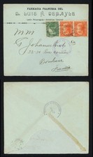 1919 Nicaragua Cover To France 5c Administration Correos Pmk Dr Debayle Pharmacy