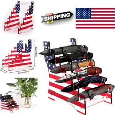 Six Layer Acrylic Knife Stand Ideal for Displaying Pocket and Fixed Knives