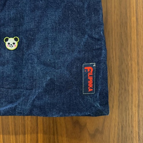 vintage 00s shopping tote bag denim cotton navy blue medium small - Picture 2 of 7