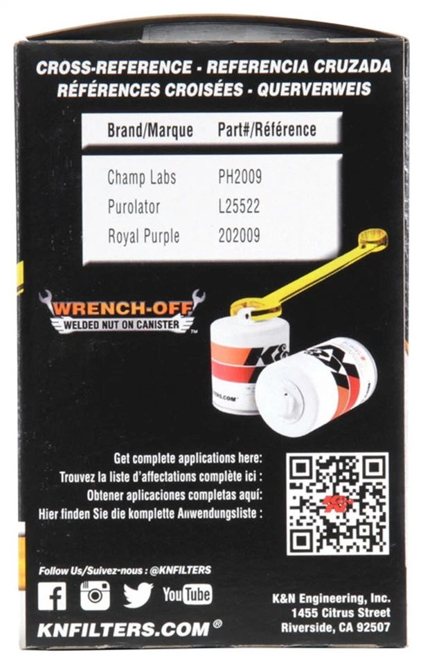 Filtro de aceite K&N HP-1014 para modelos seleccionados 02-10 Ford Jaguar Land Rover Lincoln Foto 4 de 4