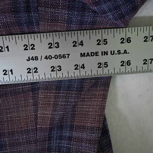 Michael Kors 48R Purple Blue Plaid Mens Blazer Suit Jacket Sport Coat - 第 7/12 張圖片