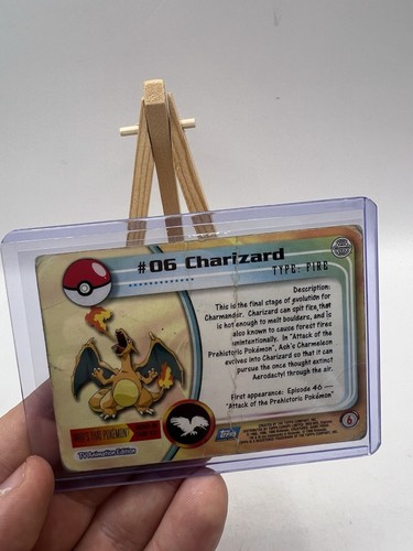 Charizard #06 Topps TV Animation Edition 1st Print Blue Label Holo Pokemon Card - Picture 9 of 13