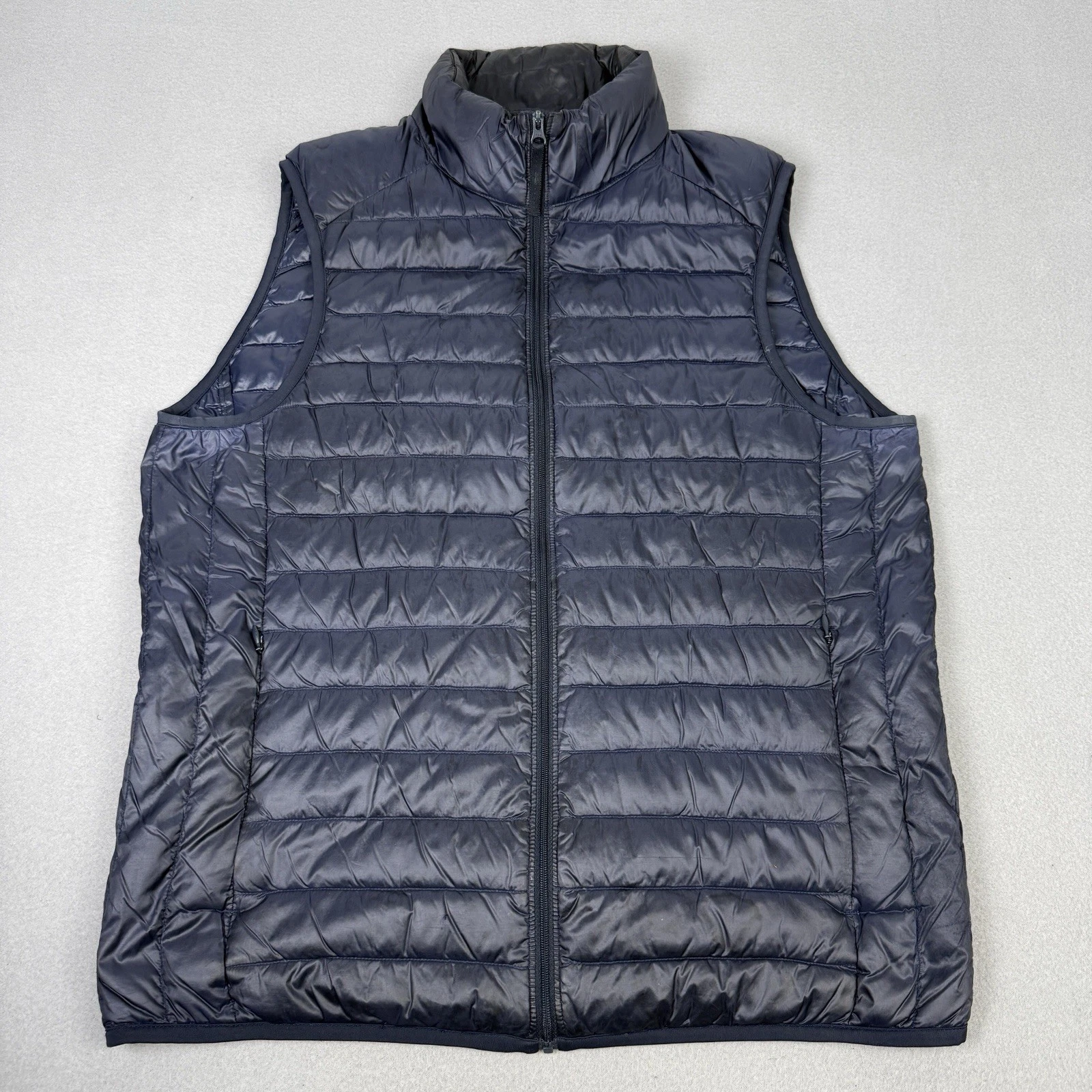Uniqlo Gilet Mens Small Navy Ultra Light Down Vest Full Zip Puffer Bodywarmer