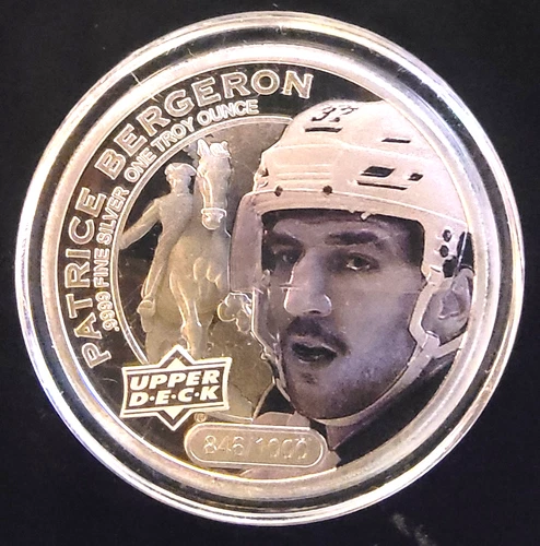 2017 Patrice Bergeron Hockey Upper Deck Ltd Bullion-0.999 Silver 1 Oz Art Coin