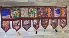 Indian Door Hanging Window Topper Patchwork Embroidered Cotton Floral Door Decor