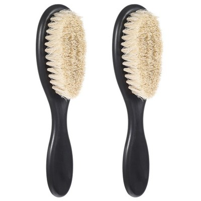 2 Pcs Slick Back Hair Brush, Barber Fade 15.5 x 4 cm, black + brown 
