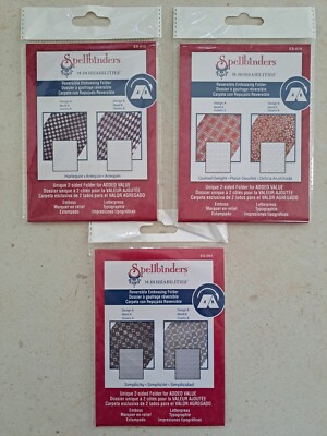 3 x Spellbinders M-BOSSABILITIES Wende-Prägefolder Harlekin neu in Verpackung 