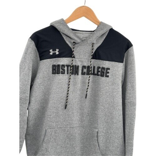 Under Armour Hoodie Sweatshirt Boston College Men Large Gray Black Pullover - Picture 2 of 10