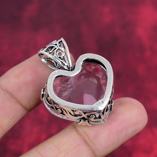 White Topaz Gemstone Handmade 925 Sterling Silver Pendant Jewelry - Picture 5 of 5