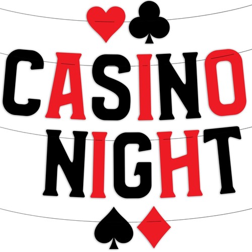 Casino Themed Glitter Banner – Las Vegas Birthday and Bachelorette Party Deco...