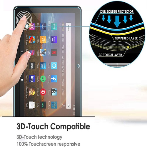 2 Pack Tempered Glass Screen Protector For Amazon Fire HD 8/Plus/8 12th Gen 2024 - Picture 9 of 10
