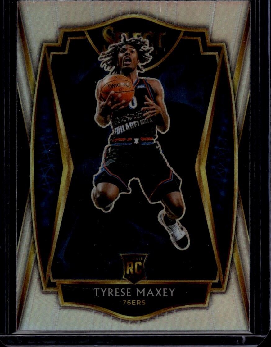 2020-21 Panini Select #174 Tyrese Maxey RC Silver Prizm Premier Level