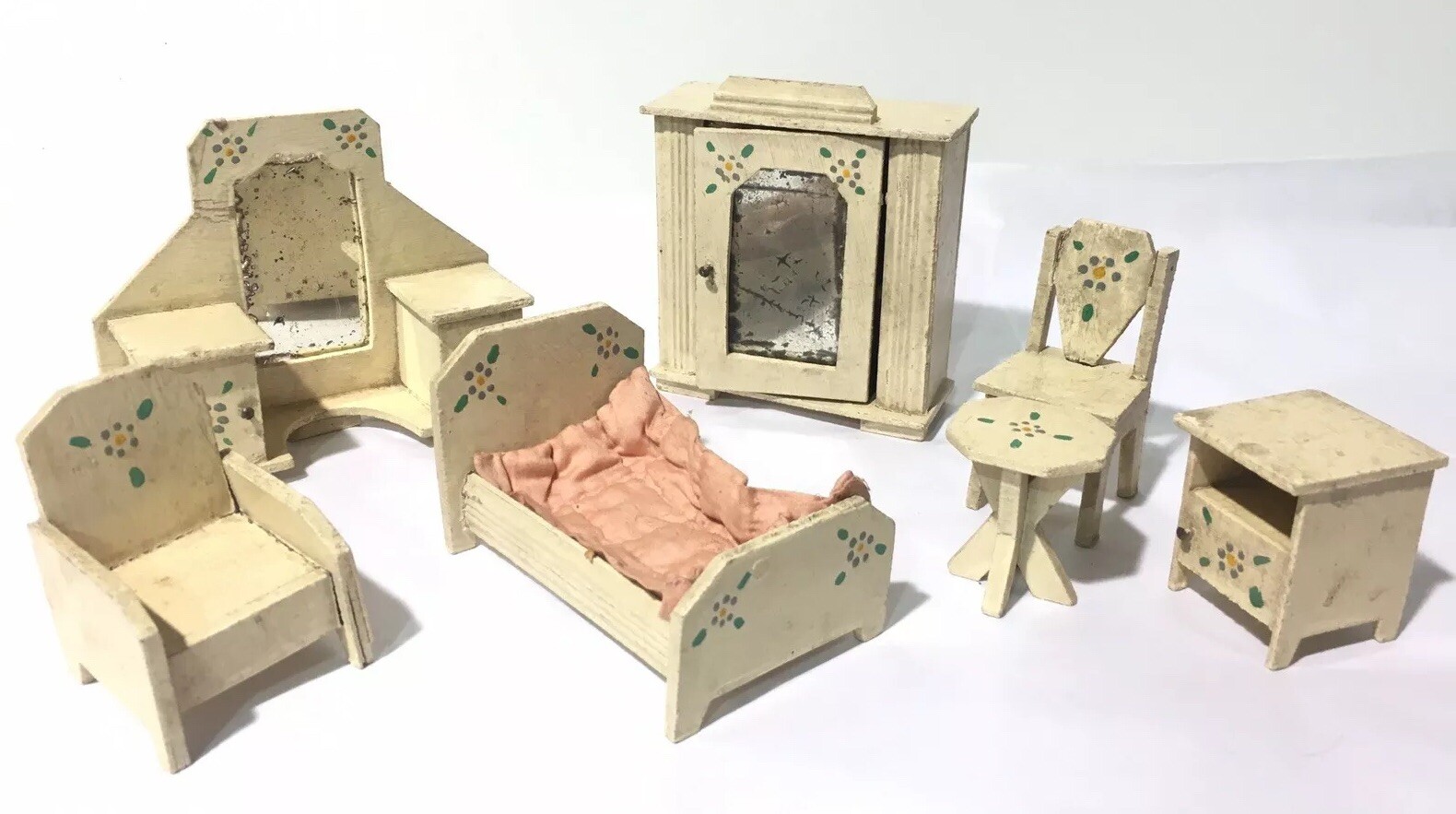 Ancien Mobilier maison poupee lit chaise armoire Moritz Gottschalk dollhouse Ancien Mobilier maison poupee lit chaise armoire Moritz Gottschalk dollhouse