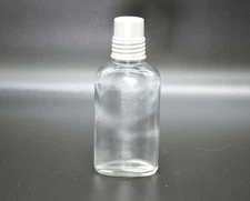 Antique 1/2 Half Pint Flask w/ OrIginal Shot Size Metal Top + Cork C-4