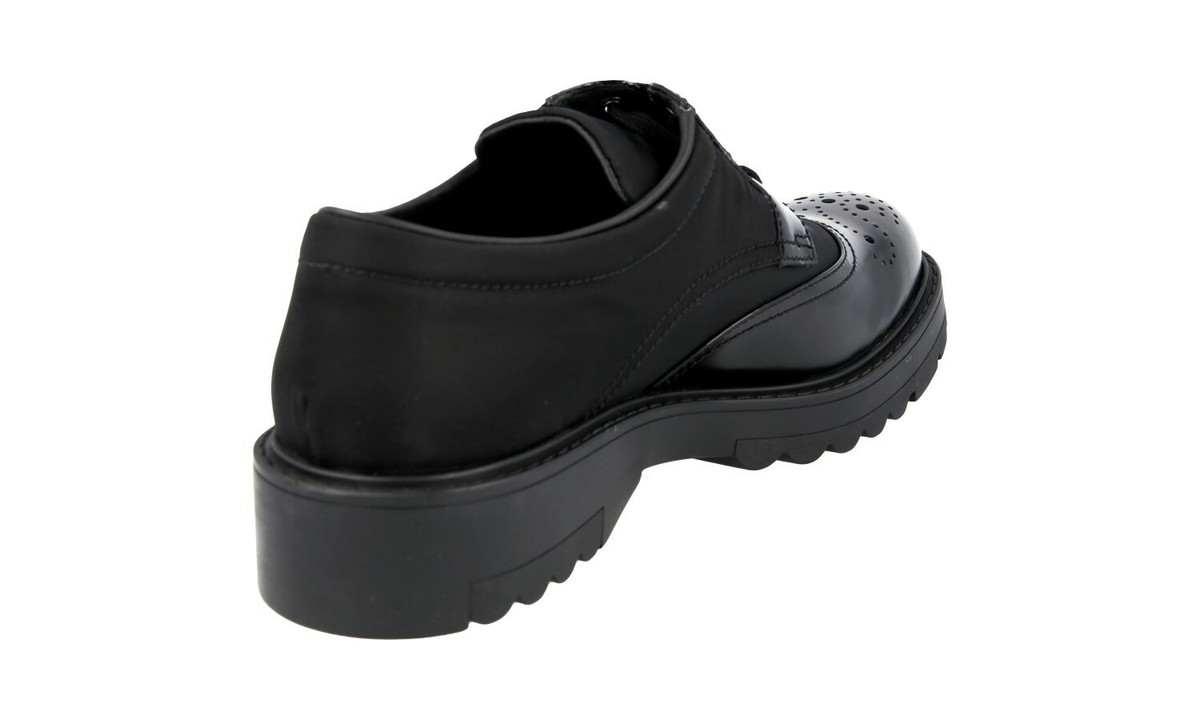 セール★PRADA★1EC184 PRADA Leather Oxford Sneakers Cap Toe Shoes - 2EG221 Black