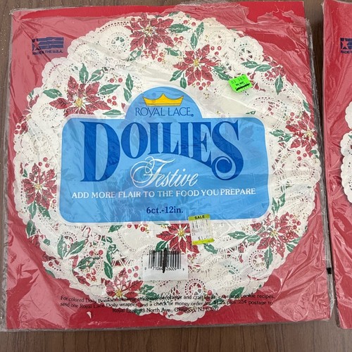 2X Vintage Royal Lace Doilies 6ct 12in Christmas Holiday Party Table Decorations - Picture 2 of 3