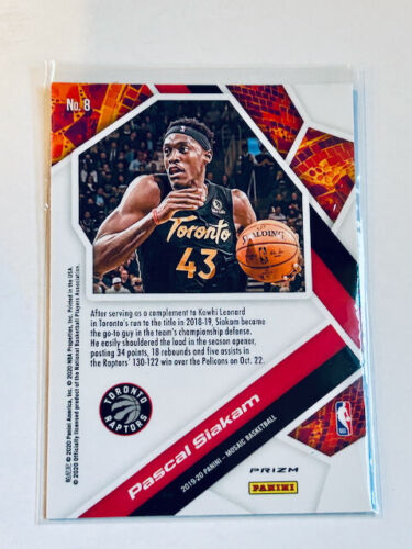 2019-20 Panini Mosaic Reactive Silver Prizm Pascal Siakam Will to Win Raptors - Bild 2 von 2
