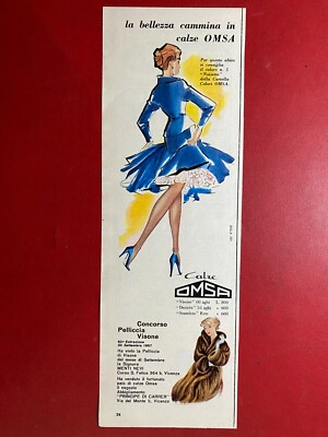(P130) OMSA UNDERWEAR SOCKS 33x11 cm Advertising Advertising Clipping
