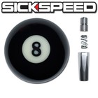 BLACK 8 BALL KNOB & ADAPTER FOR CORVETTE AUTO/AUTOMATIC GEAR SHIFT LEVER V2 K29