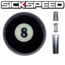 BLACK 8 BALL KNOB & ADAPTER FOR CORVETTE AUTO/AUTOMATIC GEAR SHIFT LEVER V2 K29
