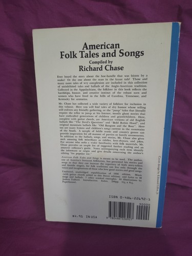 American Folk Tales and Songs by Richard Chase 1971 Music & Guitar Accompaniment - Picture 2 of 5