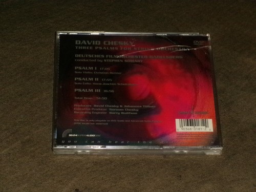 David Chesky Three Psalms for String Orchestra (DVD, 1998) sealed - Picture 2 of 2