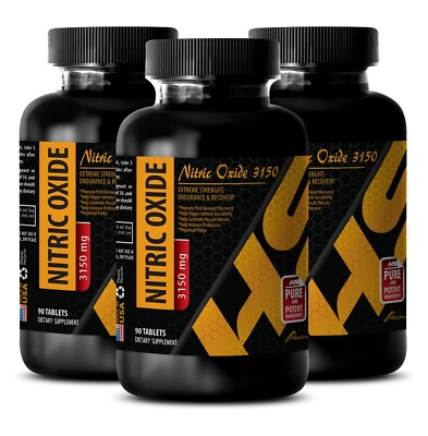 nitric oxide pills - NITRIC OXIDE 3150mg - muscle supplements - 3 Bottles