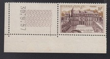 Palais de l'Elysée n° 1126 Y&T 10F timbre daté de 1957 en coin neuf France