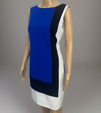 Lauren Ralph Lauren Sleeveless Dress Sz 12 Color Block A-Line Sheath 90’s EUC