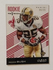2015 Clear Vision REGGIE BUSH RED #04/25 Made ROOKIE REVISION Saints #92