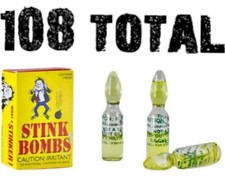 108 Stinky Smelly Stink Bombs - Glass Vials - gag prank joke - wholesale lot