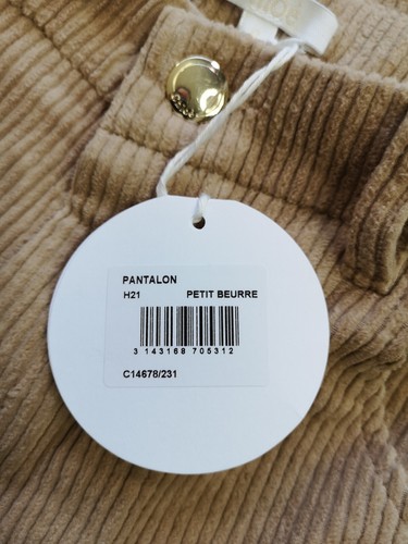 CHLOE Girl's Beige Ribbed Straight Cut Trousers Size 8 Years New With Tags - Picture 5 of 6