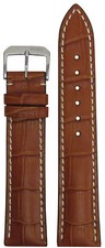 20mm XL RIOS1931 for Panatime Cognac - New Orleans Leather Watch Band w Gator Pr