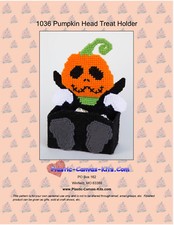 Pumpkinhead Treat Holder-Halloween- Plastic Canvas Pattern or Kit