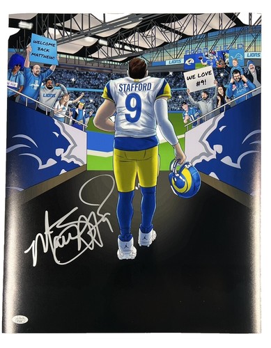 Matthew Staford サインカード スタフォード Matthew Stafford autograph signed Rams 16x20 photo framed
