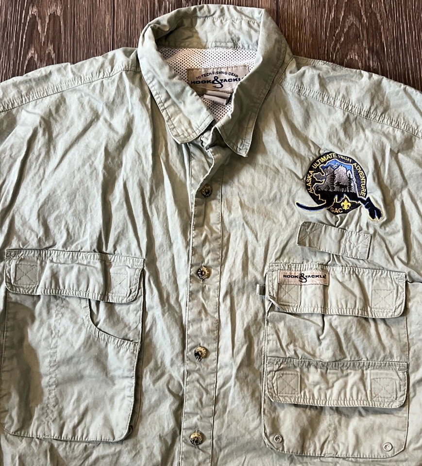 Hook & Tackle Alaska Ultimate High Adventure Long Sleeve Button Down Mens Large - Image 2 of 4