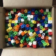 450 Pcs Linking Snap Mathematics Plastic Counting Blocks Mixed PreOwned