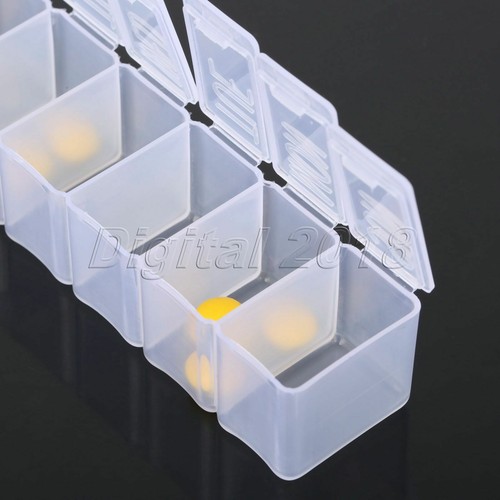 1Pc Portable Clear 7 Day Weekly Pill Travel Box Tablet Holder Medicine Dispenser - Picture 7 of 10