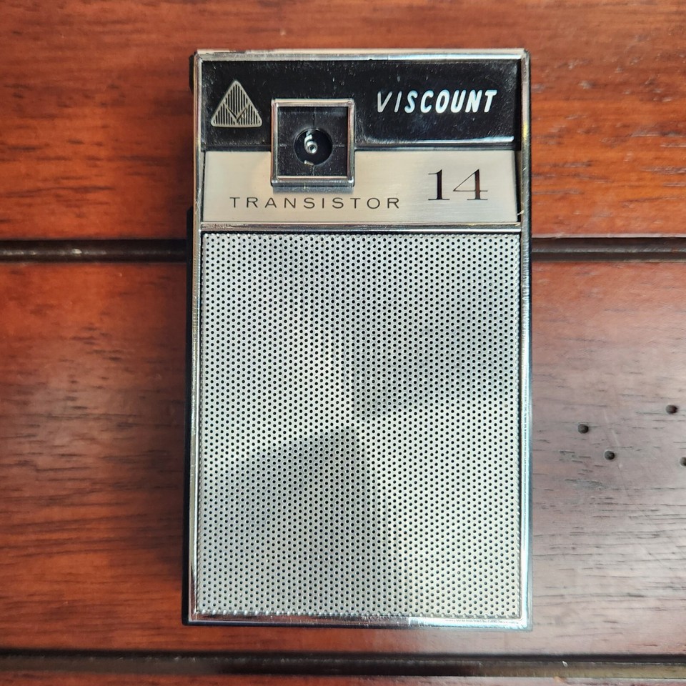 Viscount 14 Transistor Radio Box Earphone Case Battery Vintage Portable