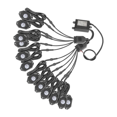 12x Pods RGB LED Rock Lights Offroad Wireless Bluetooth Music Controll Truck UTV - Picture 17 of 18