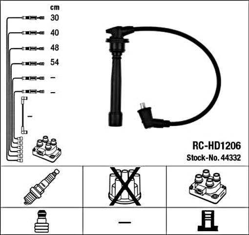 NGK Ignition Cable Kit Black For HYUNDAI Accent III Coupe KIA 95-11 27420-26700