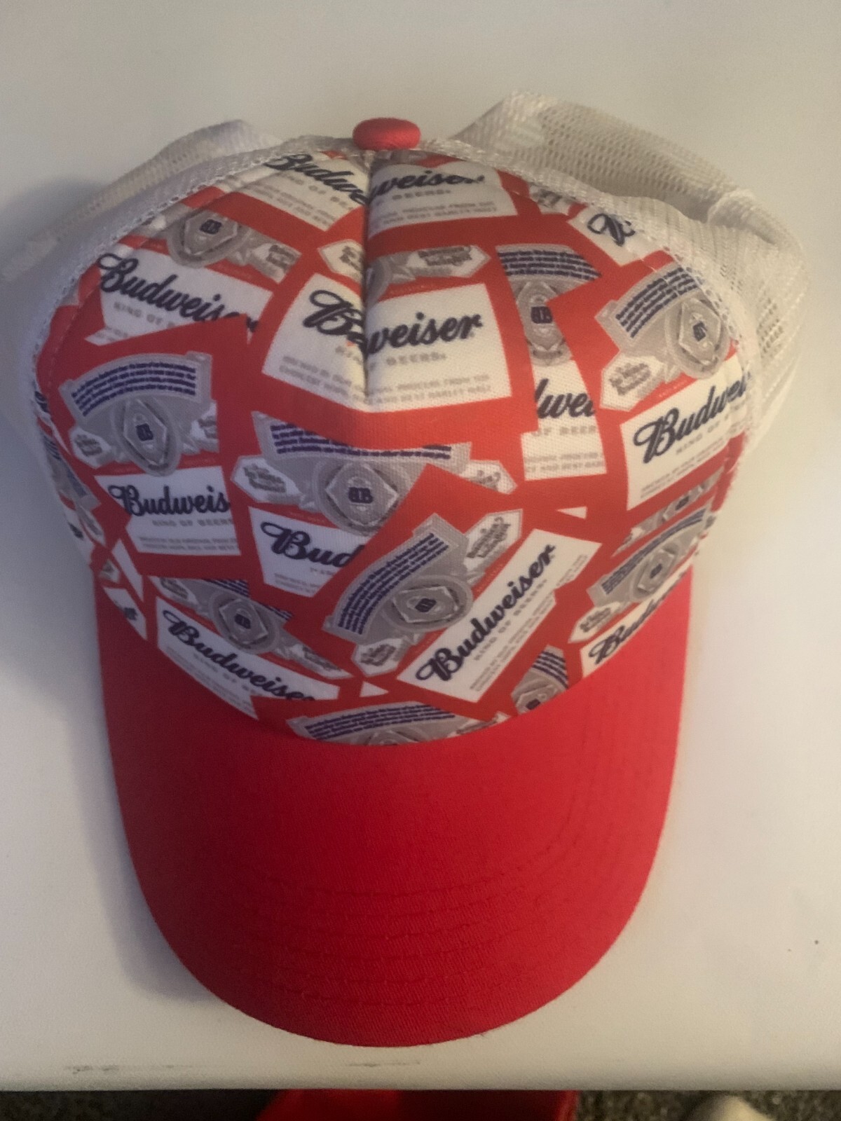 Budweiser Hat Snap Back Adjustable Red White Pre-… - image 1