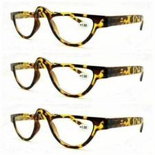 3 PACK Half Moon Reading Glasses Classic Retro Mens Womens Readers  1.0 3.5