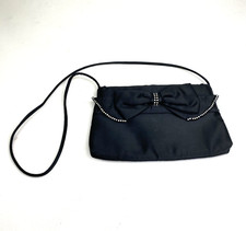 Evening Wear 80s Rhinestone Embellished Lined Black Crossbody/Shoulder Handbag