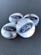 SET OF 4 FORD BRASHED SILVER  54 mm/2.12 inch Wheel Rim Center Hub Caps